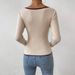 Elegant V-Neck Knit Top For Women - Slim Fit, Versatile & Sexy Basic Layering Piece In Beige, Black & Camel_ecoleips.com