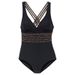 Women's Clothing Solid Color One Piece Multi String Cross Backless Swimsuit Leopard Print_ecoleips.com