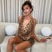 Women's Clothing New Fashion Personality Trend Street Shooting Leopard Print Low Cut Sequined Hip Skirt Suit_ecoleips.com