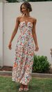 2024 Summer V-Neck Printed Sleeveless Tie Large Hem Long Strap Floral Dress Versatile_ecoleips.com