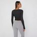 European And American Style Women's Slim Fit T-Shirt Cross Border Long Sleeve Cropped Pullover Milk Silk Short Style Beauty Clothes For Autumn_ecoleips.com