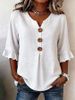 Women's V Neck Button Front Short Sleeve Top – Casual Summer Blouse 2026_ecoleips.com