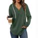 Women's Clothing Solid Color Drawstring Hooded Top Loose Fit Irregular Style Long Sleeve Polyester Hoodie For Spring And Autumn_ecoleips.com