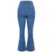 High-Waisted Flared Jeans For Women - Autumn Stretch Denim Pants With Rhinestone Embellishments & Slimming Fit_ecoleips.com