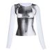 Aria Basics Aria Basics European And American 2024 Spring/Summer Women's Fashion New Street Style 3D Printed Long Sleeve Slim Fit T-Shirt_ecoleips.com