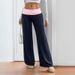 100% Clothing 2025 Summer New European And American Cross-Border Low-Waist Color-Block Casual Spor Wide-Leg_ecoleips.com