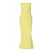 Women's Clothing Solid Color New Sexy Tube Top Sleeveless Long Slim Fit Big Wave Skirt Dress_ecoleips.com