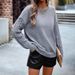 Women's Oversized Cable Knit Sweater With Drop Shoulder - Solid Color & Contrast Panels, Soft & Warm Casual Pullover For Everyday Wear_ecoleips.com