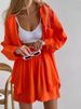 Women's Clothing Spring Solid Color Single Breasted Long Sleeved Shirt Loose Fashion Casual Shorts Suit_ecoleips.com