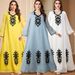 Women's Long Sleeve Robe Embroidered Style Dress By Muslim Women_ecoleips.com
