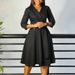D524 Foreign Trade Women's Clothing European And American 2024 Autumn/Winter New Fashion V-neck Solid Color High-Waisted_ecoleips.com