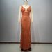 Women's Clothing New Suspender U Neck High Waist Beaded Orange Sexy Sequin Fishtail Party Dress_ecoleips.com