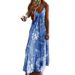 Wish Cross-Border Spring Summer New European And American Women's Slim Fit Long Floral Strap Dress_ecoleips.com