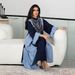 Women's Clothing Splicing Contrast Color Hot Diamond Style Robe Dress_ecoleips.com