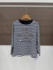 Women's Style T-Shirt Indigo Embroidered Whale Print Round Neck Short Sleeve Top Spring Summer New R Brand Letter Stripe_ecoleips.com