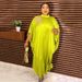 Women's Clothing Rayon Robe Stand Collar Bat Sleeves With Diamond Applique Long Skirt_ecoleips.com