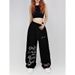 Aria Basics American Street Hip-hop Sports Pants Women, High-waisted, Loose, Wide-leg, Casual Jazz Trousers, New Popular Style For_ecoleips.com