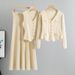 Women’s Clothing slim fit skirt sweater three piece suit for women spring and autumn new vest knitted cardigan suit_ecoleips.com
