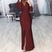 Women's Clothing Women's long dress evening dress deep V-neck sparkling evening sexy dress_ecoleips.com