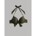 Women's Solid Color Lace Up Halter Neck Bikini Top Sexy Swimsuit Beachwear_ecoleips.com