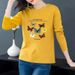 Long-Sleeved T-Shirt For Women 2026 Autumn Korean Edition, Loose Plus-Size, Printed Long-Sleeved Top T-Shirt For Middle-_ecoleips.com