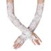 Women's Clothing Bride Black Lace Party Gloves Mesh Sleeves Wedding Dress Halloween Long Fingerless Over Elbow Transparent_ecoleips.com