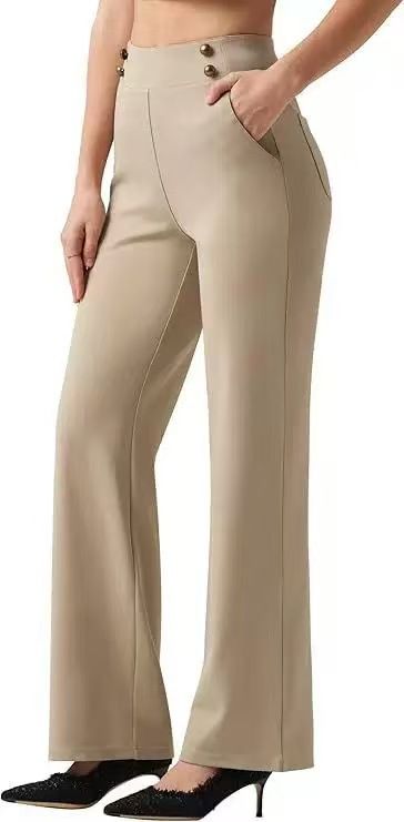 Women's Business Casual Dress Pants With Pocket Covers Office Wear Suitable For Work_ecoleips.com