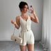 Summer New Arrival Women's Two Piece Set Solid Color Sleeveless Slim Fit Vest High Waisted Shorts_ecoleips.com