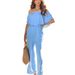 Spring Summer Women's Off Shoulder Wide Leg Jumpsuit Casual Elegant Fashionable Clothing_ecoleips.com