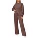 Premium Stretch-Waist Lounge Set For Women - Oversized T-Shirt & Elastic Joggers (5XL Plus Size, 4 Trend Colors, 850g Heavy Fleece)_ecoleips.com