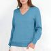 Cross-Border European And American Style Casual Solid Color Elegant Commuter V-Neck Pullover For 2025 Autumn Winter New_ecoleips.com