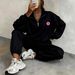 Women's Quarter Zipper Stand Collar Sweatshirt And Jogger Pants Set Casual Comfortable Two-Piece Outfit In Various Colors-3_ecoleips.com