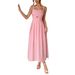 DiYun European And American Casual Vacation Suspender High-end Long Dress Women's Clothing 2025 Spring/summer_ecoleips.com