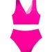 Women's Clothing Solid Color Swimsuit Sexy Back Cross Swimsuit High Waist Bikini_ecoleips.com