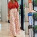 Women's Clothing Summer Flared Pants Suit Shirt Top V-Neck Fashion Printed Wide Leg Pants Two-Piece Set_ecoleips.com