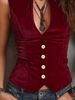 Aria Basics 2025 Spring Autumn European And American Independent Station Cross-Border New Women's Buttoned Sexy Sleeveless_ecoleips.com