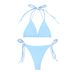 Women's Sexy Halter Bikini Set Two Piece Swimsuit European American Style Wire-Free Polyester Nylon Water Sports Swimwear_ecoleips.com