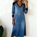 Women's Casual V-Neck Color Block Dress – Breathable & Stylish Summer Dress For Everyday Wear_ecoleips.com