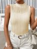 New European And American Summer Fashion Independent Site Cross-border Simple Sexy Sheer Mesh Knitted Women's Top_ecoleips.com
