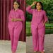 Spring Women's Clothing Patch Pocket Pant Set High Waisted Straight Leg With Long Sleeved Collared Shirt American Style_ecoleips.com