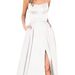 Women's Clothing Bridesmaid Dress Long Evening Gown With Short Train Straps Solid Color Women's Wedding Party Wear_ecoleips.com