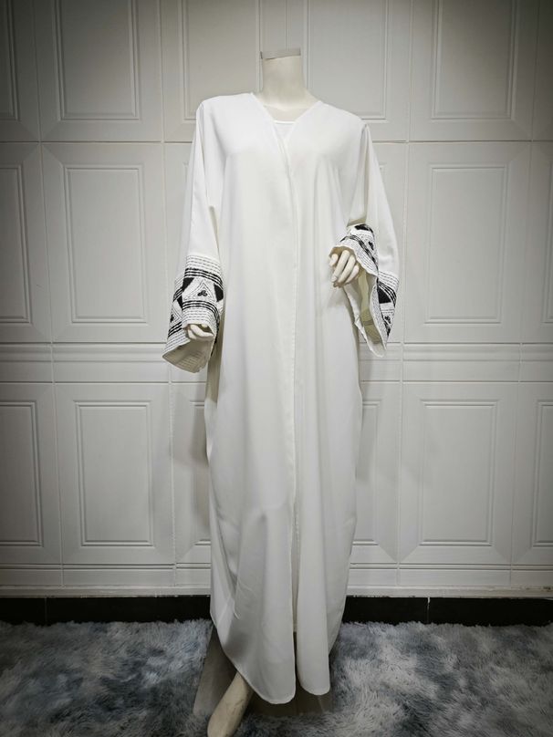 MQ107 Foreign Trade Cross-Border E-commerce Independent Site Arabic Embroidered Fashionable Outerwear Abaya Robe_ecoleips.com