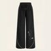 Women's Artistic Butterfly Print Palazzo Pants – Elegant Drawstring Waist Wide-Leg Trousers (White/Black)_ecoleips.com