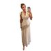 Fashionable Elegant Women's Two Piece Set Chiffon Dress And Vest Top_ecoleips.com