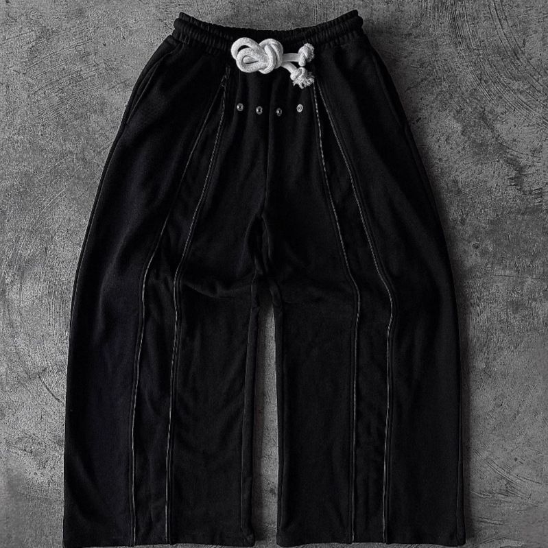 Dark Rock Style Floor Length Trousers for Women European American Casual Fashion Comfortable Versatile Commuting Wholesale_ecoleips.com