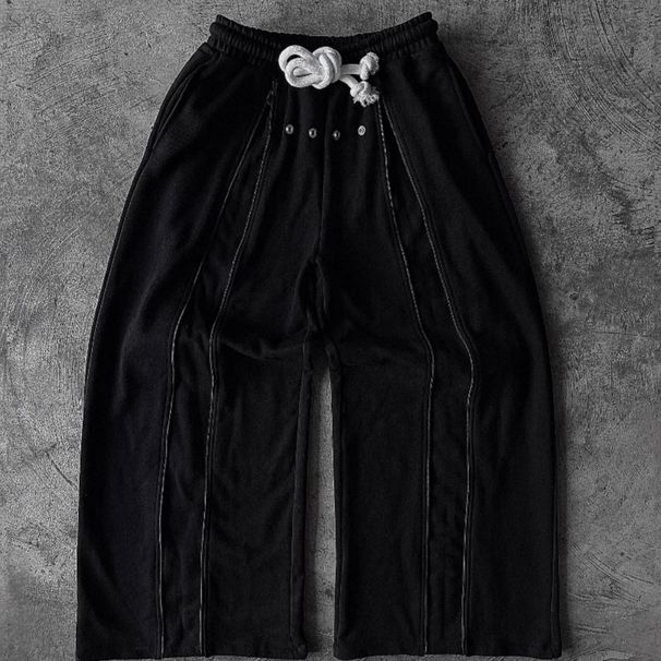 Dark Rock Style Floor Length Trousers for Women European American Casual Fashion Comfortable Versatile Commuting Wholesale_ecoleips.com