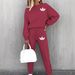 Women's Casual Fashion Vacation Set Thick Sweatshirt And Sweatpants Autumn And Winter Pockets Print 0019_ecoleips.com