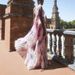 Bohemian Vacation Style One Shoulder Print Lolita Big Swing Dress Women's Casual Flowy Printed Long Dress For Beach Holiday_ecoleips.com