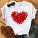 European And American Cross-border Foreign Trade Wholesale Clothing: Heart-shaped Floral Letter Print Round-neck_ecoleips.com