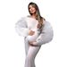 Elegant Maternity Photo Dress With Flattering Ruched Design - Soft Stretch Fabric, Square Neckline, Long Sleeves, Available In Multiple Colors_ecoleips.com
